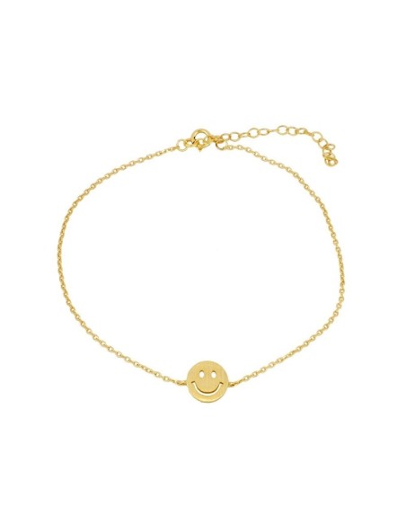 TOBILLERA SMILE 10MM MATE - PLATA DORADA