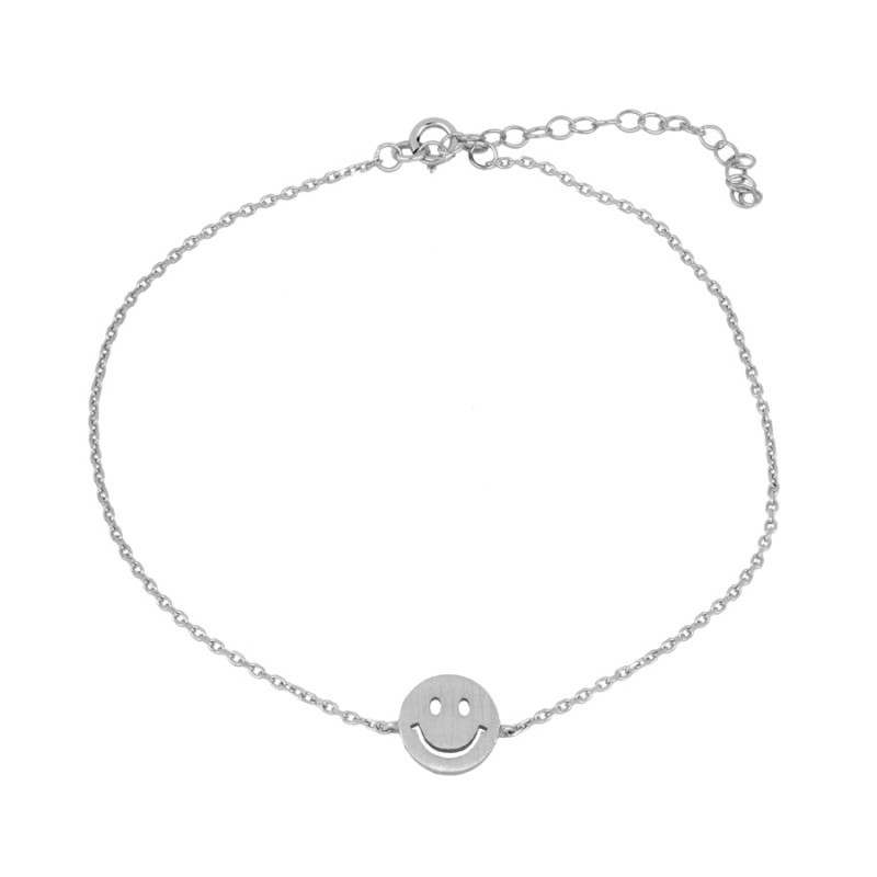 TOBILLERA SMILE 10MM MATE - PLATA