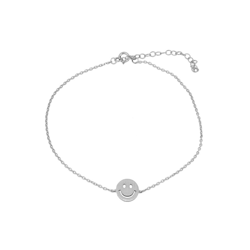 TOBILLERA SMILE 10MM MATE - PLATA