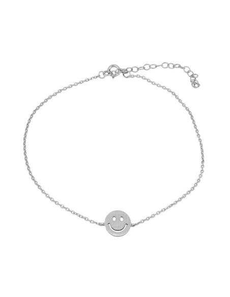 TOBILLERA SMILE 10MM MATE - PLATA