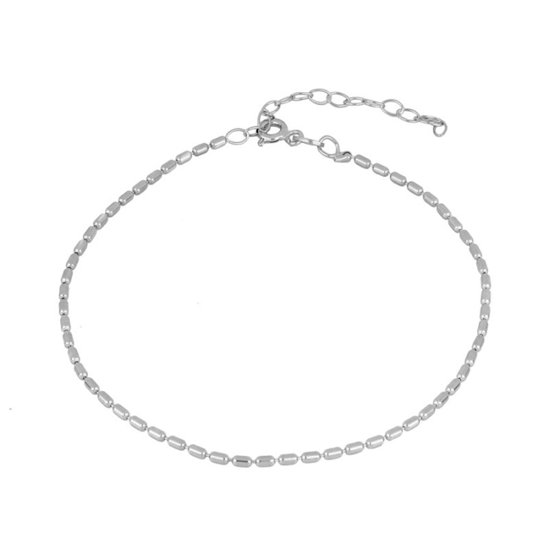 TOBILLERA CILINDROS LISOS 3x1,5MM - PLATA