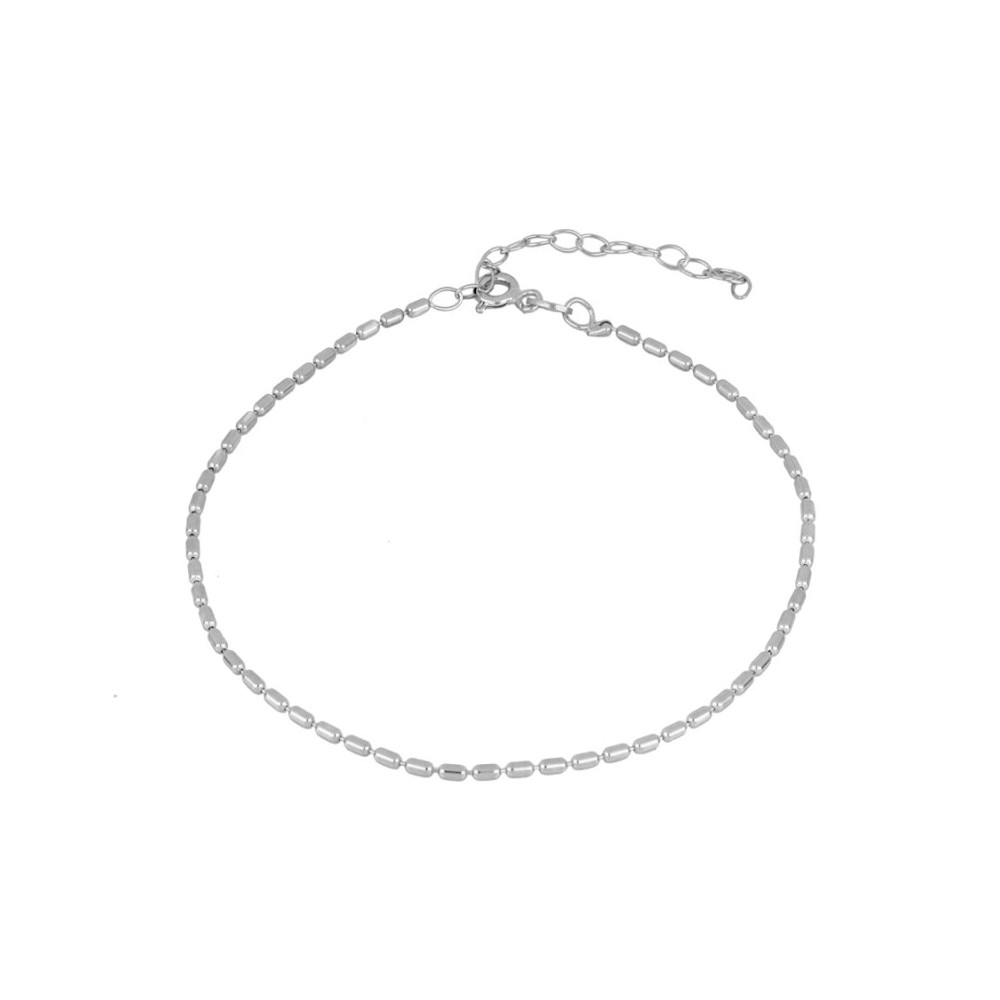 TOBILLERA CILINDROS LISOS 3x1,5MM - PLATA