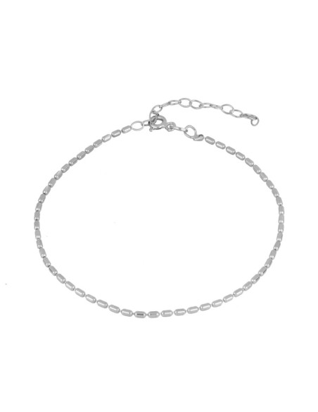 TOBILLERA CILINDROS LISOS 3x1,5MM - PLATA