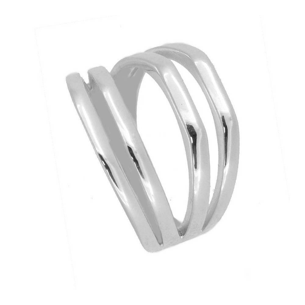 ANILLO ANCHO 4 BARRAS ABIERTAS - PLATA