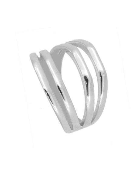 ANILLO ANCHO 4 BARRAS ABIERTAS - PLATA