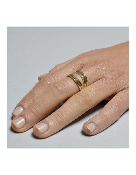  ANILLO ANCHO 4 BARRAS ABIERTAS - PLATA DETALLE