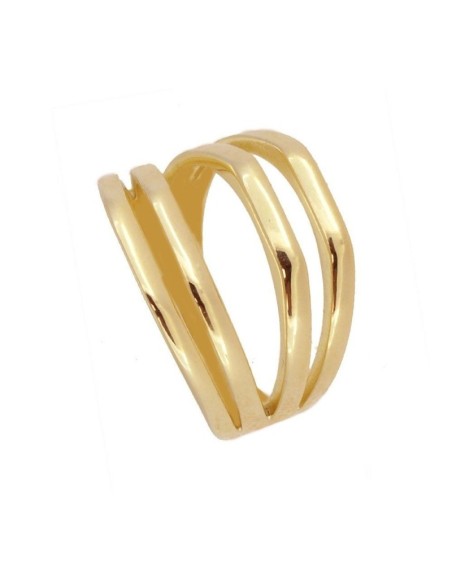 ANILLO ANCHO 4 BARRAS ABIERTAS - PLATA 925 DORADA