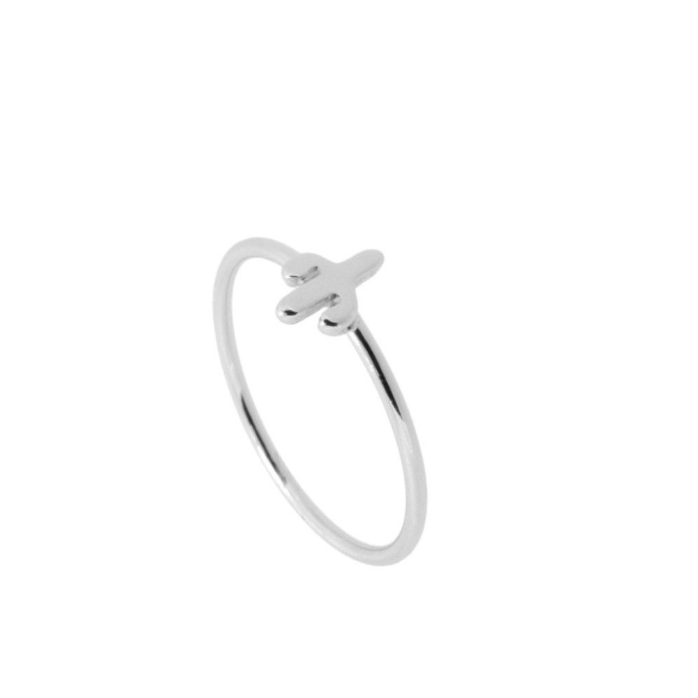 ANILLO CON CACTUS LISO 6x5MM - PLATA 925