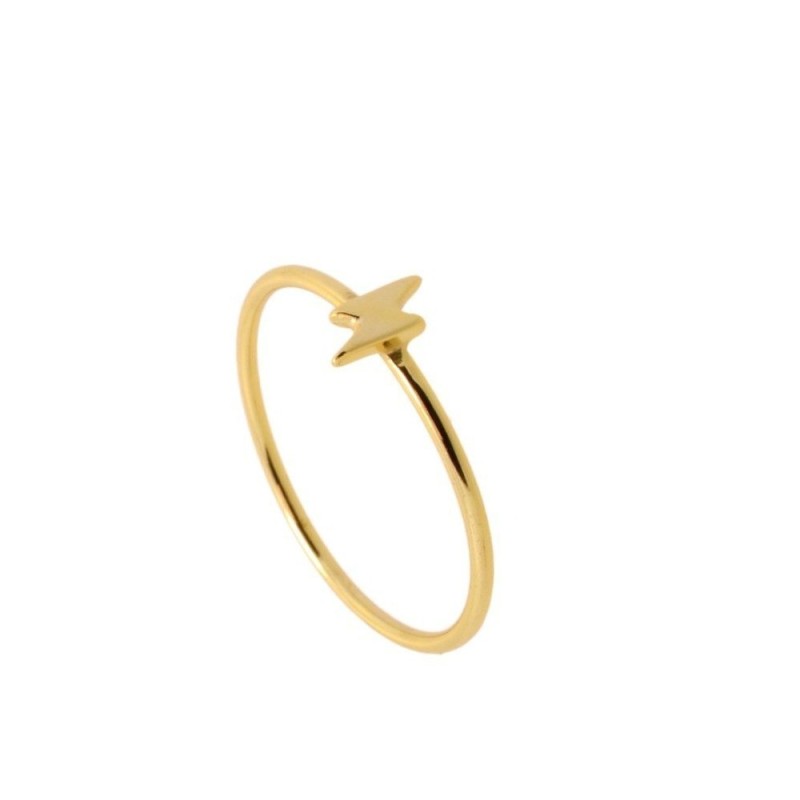 ANILLO CON RAYO LISO 6x3MM - PLATA 925 DORADA