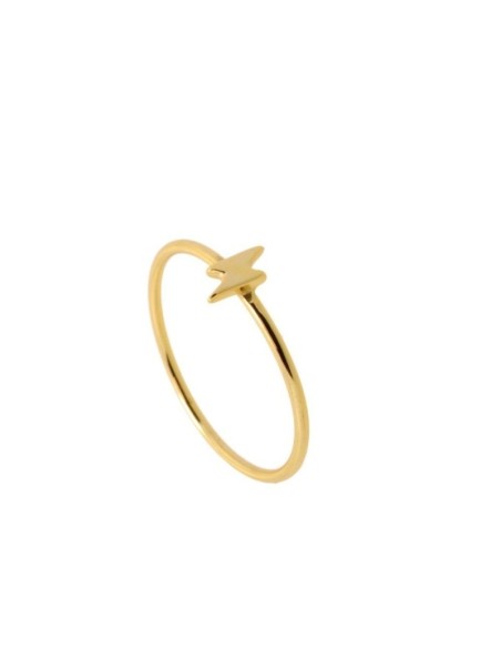 ANILLO CON RAYO LISO 6x3MM - PLATA 925 DORADA