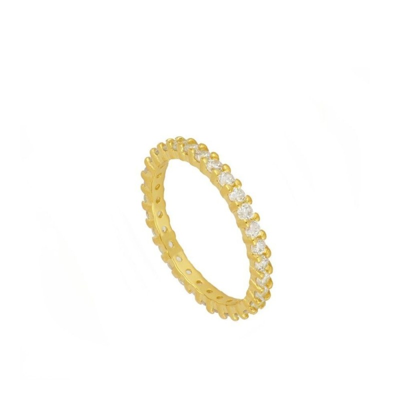 ANILLO TOTAL CIRCONITA BLANCAS GRANDES - PLATA 925 DORADA