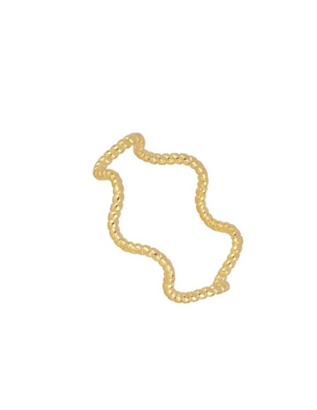 ANILLO TOTAL CURVAS GRANULADO - PLATA 925 DORADA