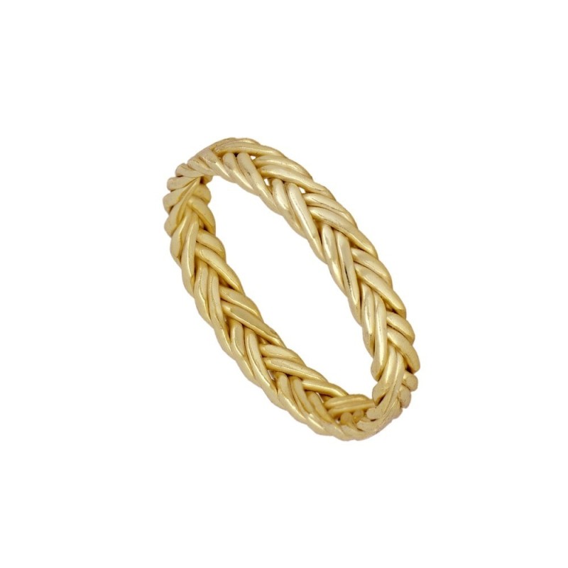 ANILLO TRENZADO 4MM - PLATA 925 DORADA