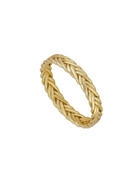 ANILLO TRENZADO 4MM - PLATA 925 DORADA