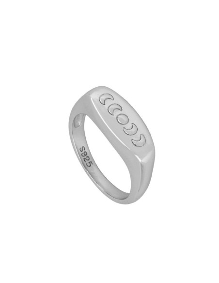 ANILLO SELLO ALARGADO FASES LUNARES - PLATA 925