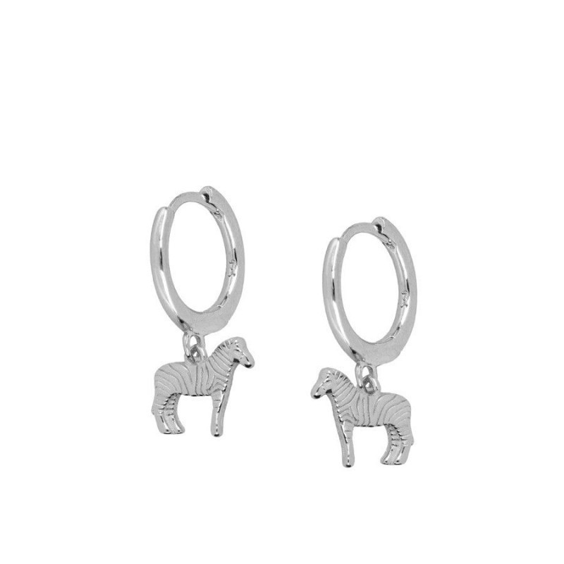 PENDIENTE ARO 11MM + CEBRA 9X10MM - PLATA 925