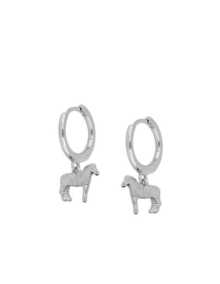 PENDIENTE ARO 11MM + CEBRA 9X10MM - PLATA 925