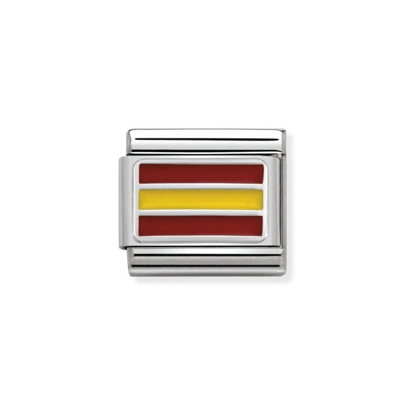 BANDERA DE ESPAÑA ACERO ESMALTE Y PLATA 925