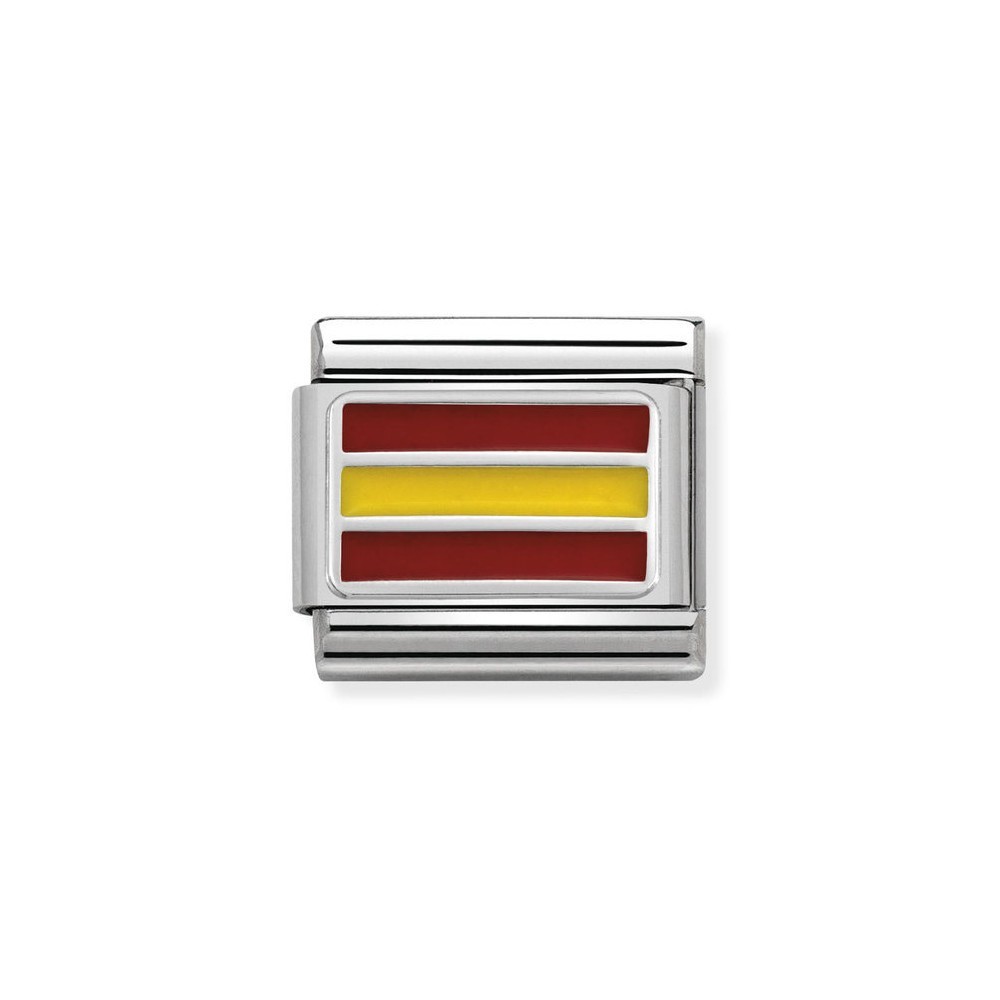 BANDERA DE ESPAÑA ACERO ESMALTE Y PLATA 925
