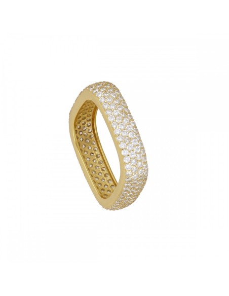 Anillo Scintilla Plata 925  Baño Oro 18k y Microcirconitas Brillantes