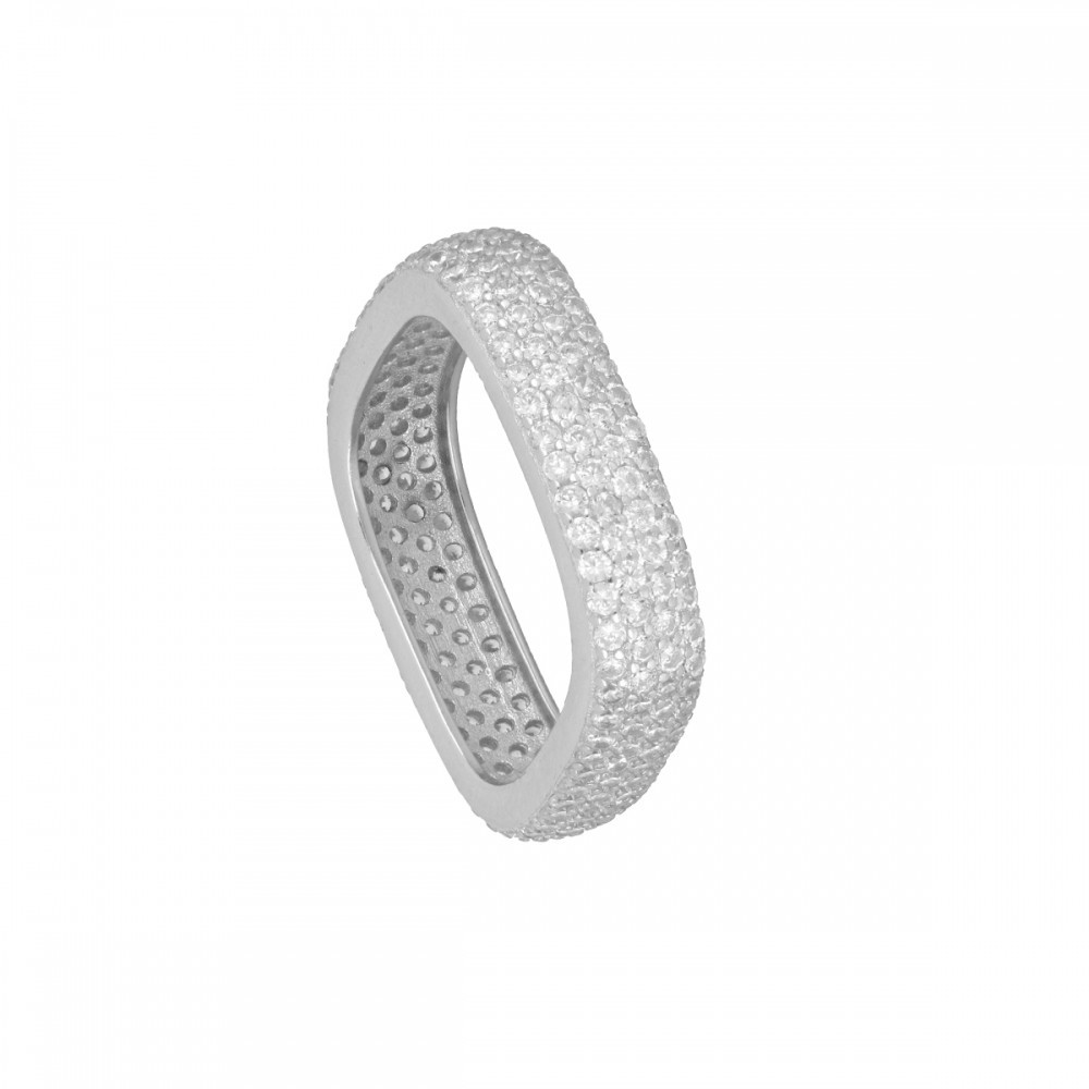 Anillo Scintilla Plata 925  Baño Rodio  y Circonitas Brillantes