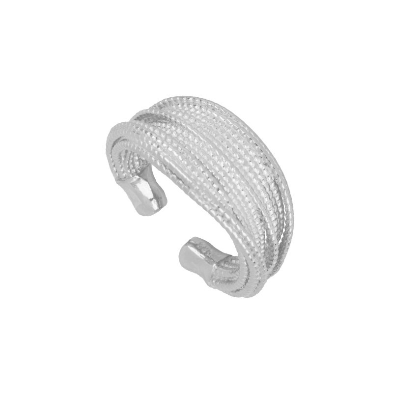Anillo entrelazado en plata  - Diseño ajustable y elegante