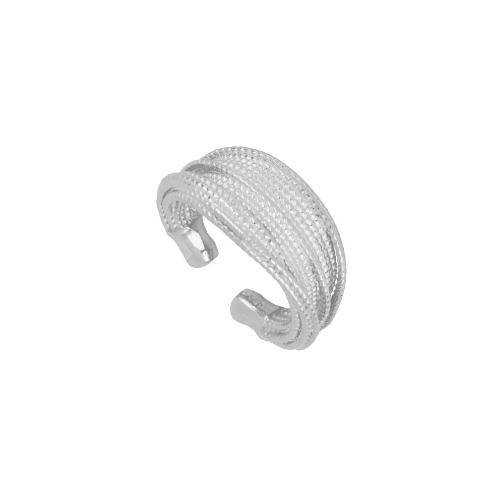 Anillo entrelazado en plata  - Diseño ajustable y elegante