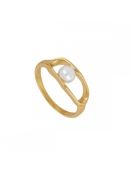 Anillo Calypso | Baño de Oro 18k y Perla | Elegancia Natural
