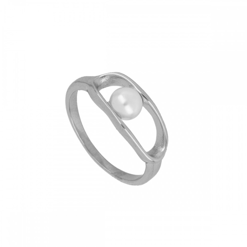 Anillo Calypso | Acero Inoxidable con Perla | Elegancia Natural