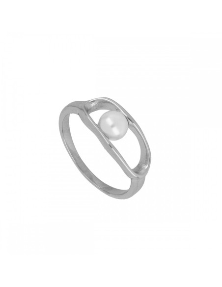 Anillo Calypso | Acero Inoxidable con Perla | Elegancia Natural