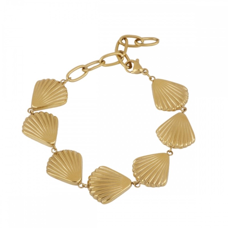 Pulsera Dorada con Conchas Marinas - Joyería Elegante y marinera