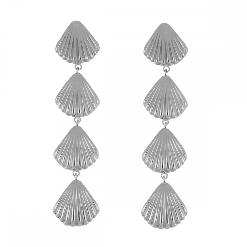 Pendientes de Acero Dorado con Diseño de Conchas Marinas - Elegancia y