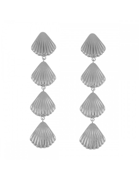 Pendientes de Acero Dorado con Diseño de Conchas Marinas - Elegancia y