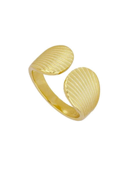 ANILLO CONCHAS MARINAS ACERO DORADO