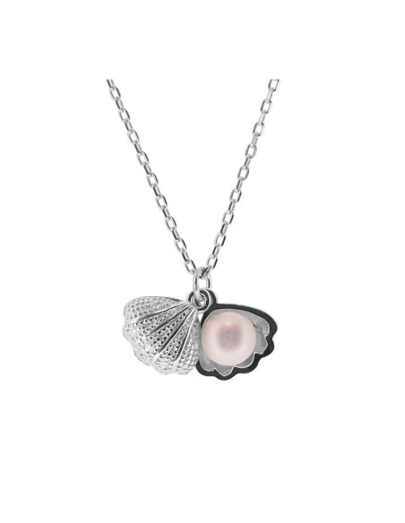 Collar Colgante Concha y Perla.  Plata Bañada en Oro - Elegancia Natur