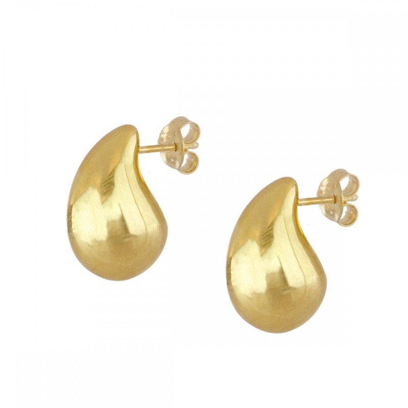 PENDIENTES  GOTA LAGRIMA EN PLATA 925 CON BAÑO ORO 18K