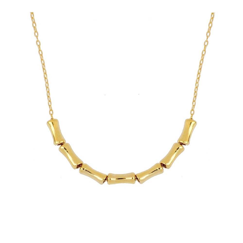 COLLAR CON 7 TRONQUITOS MOVILES PLATA DORADA