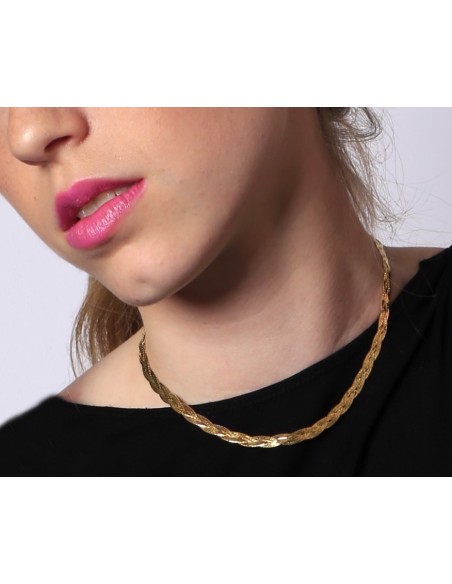 COLLAR MAGIC TRENZADO de 5MM de espesor en Plata DORADA