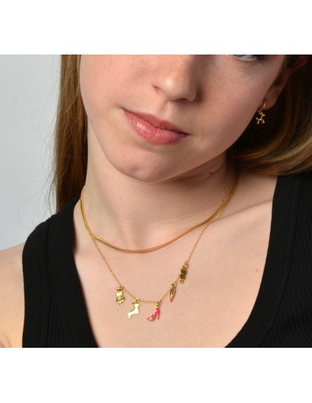 COLLAR PERSONALIZABLE CHARM DREAMS EN PLATA BAÑADA EN ORO 18K