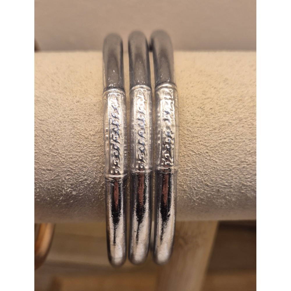 Pack of 3 Tibetan Buddhist Bracelets with Gold Leaf and Mantras