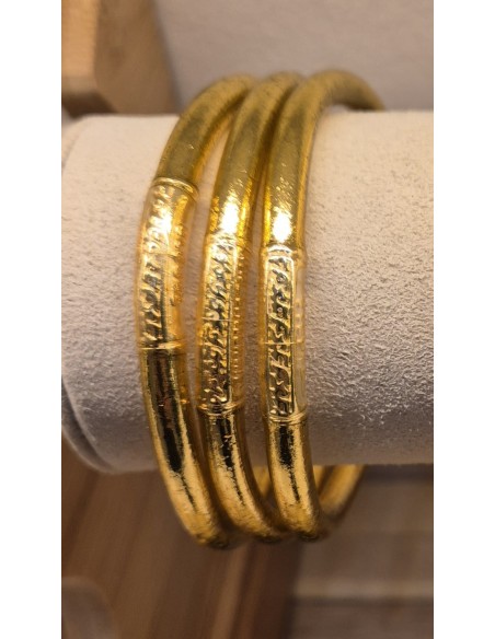 Pack 3 Pulseras Budistas Tibetana de Pan de Oro y Mantras