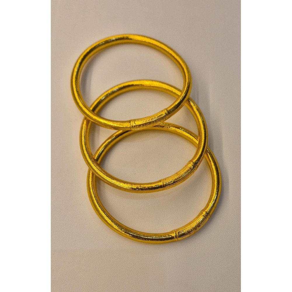 Pack of 3 Tibetan Buddhist Bracelets with Gold Leaf and Mantras
