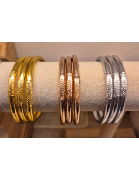 Pack 3 Pulseras Budistas Tibetana de Pan de Oro y Mantras