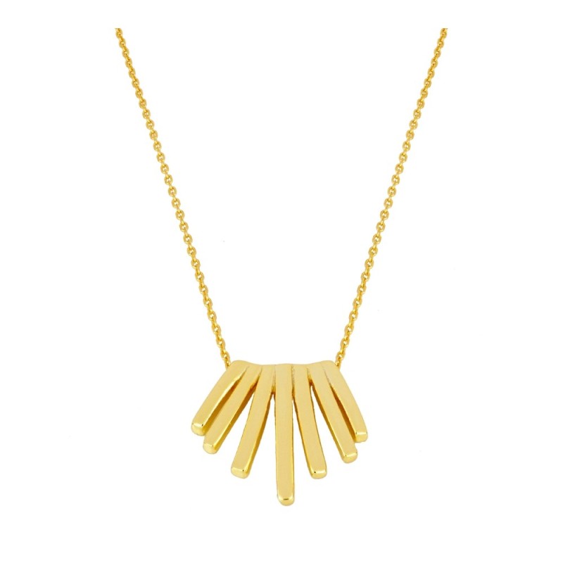 COLLAR COLGANTE ABANÃÂCO 7 BARRAS PLATA DORADA