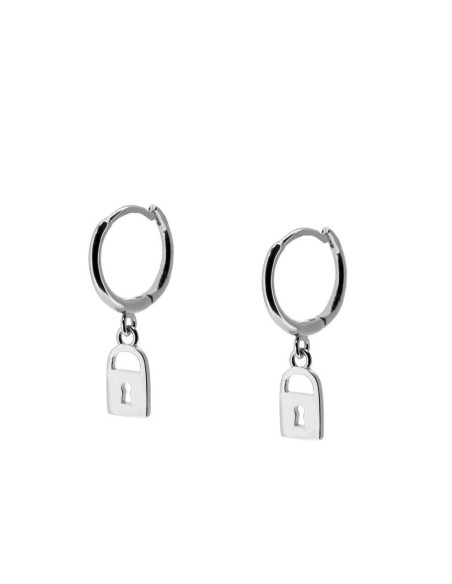 PENDIENTES LOCK CHARM DE PLATA 925 RODIADA
