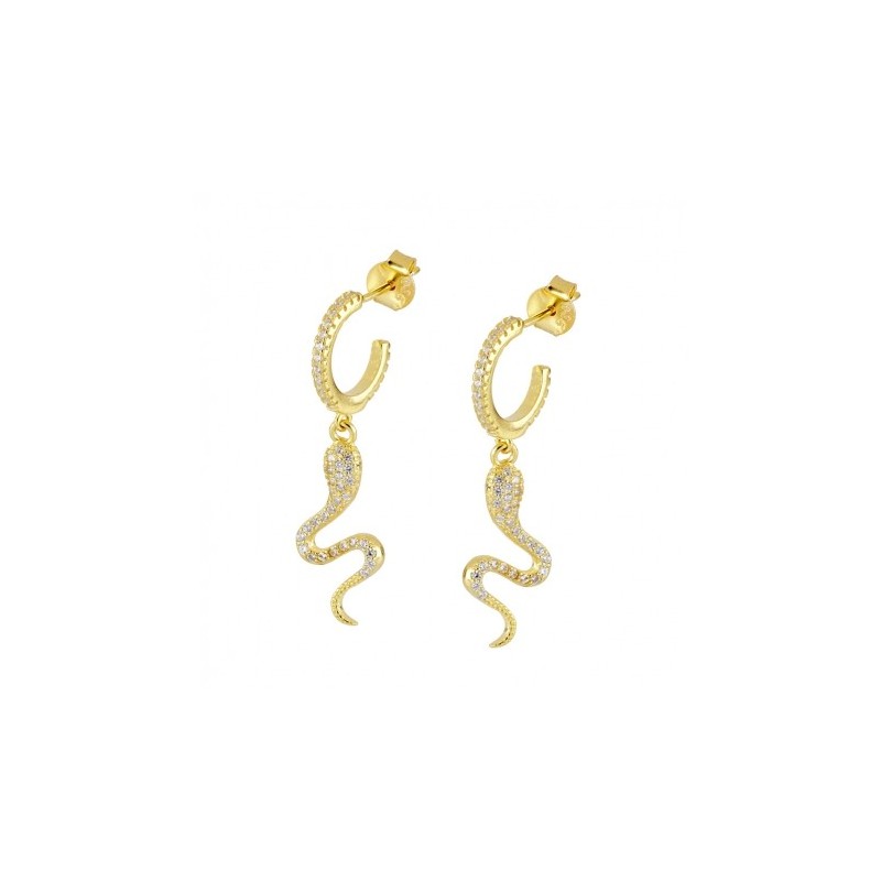 PENDIENTES SERPIENTE  DE LUXE DE PLATA 925 BAÑADA EN ORO 2
