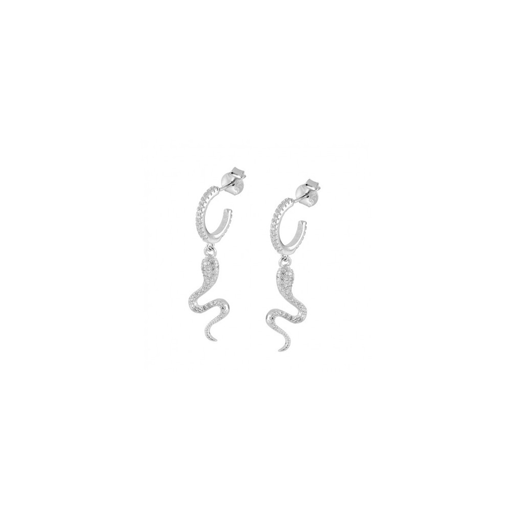 PENDIENTES SERPIENTE  DE LUXE DE PLATA RODIADA