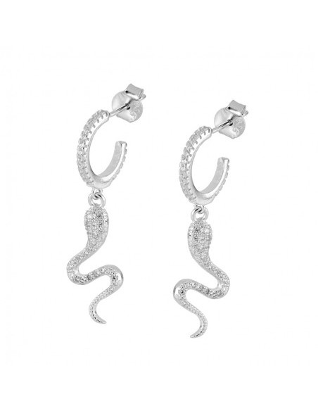 PENDIENTES SERPIENTE  DE LUXE DE PLATA RODIADA