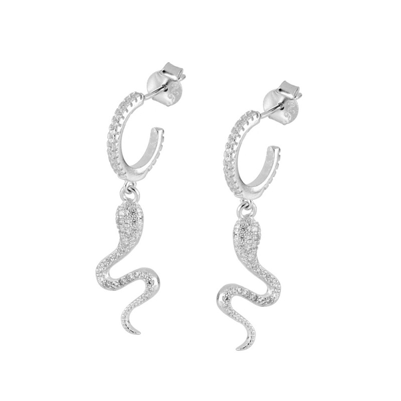 PENDIENTES SERPIENTE  DE LUXE DE PLATA RODIADA