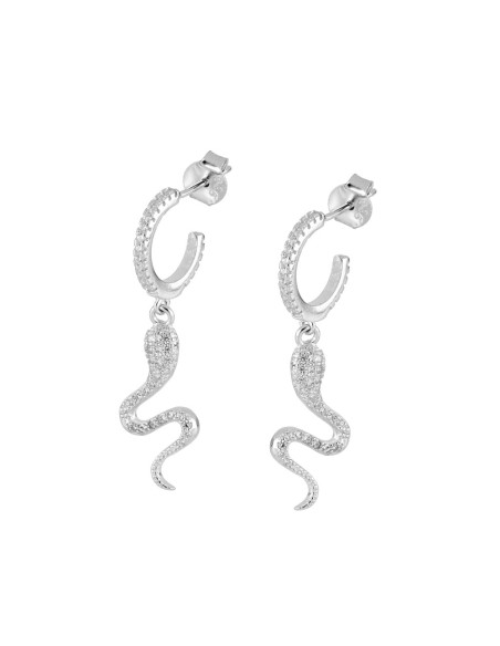 PENDIENTES SERPIENTE  DE LUXE DE PLATA RODIADA